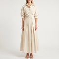 Women’s Belted Shirt Maxi Dress
