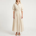 Women’s Belted Shirt Maxi Dress
