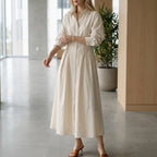 Women’s Belted Shirt Maxi Dress