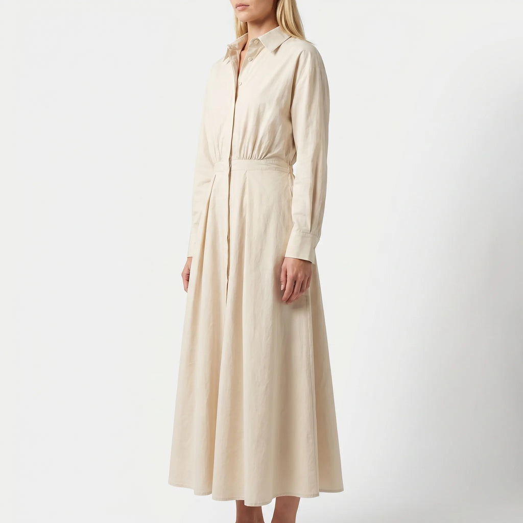 Women’s Belted Shirt Maxi Dress