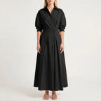 Women’s Belted Shirt Maxi Dress