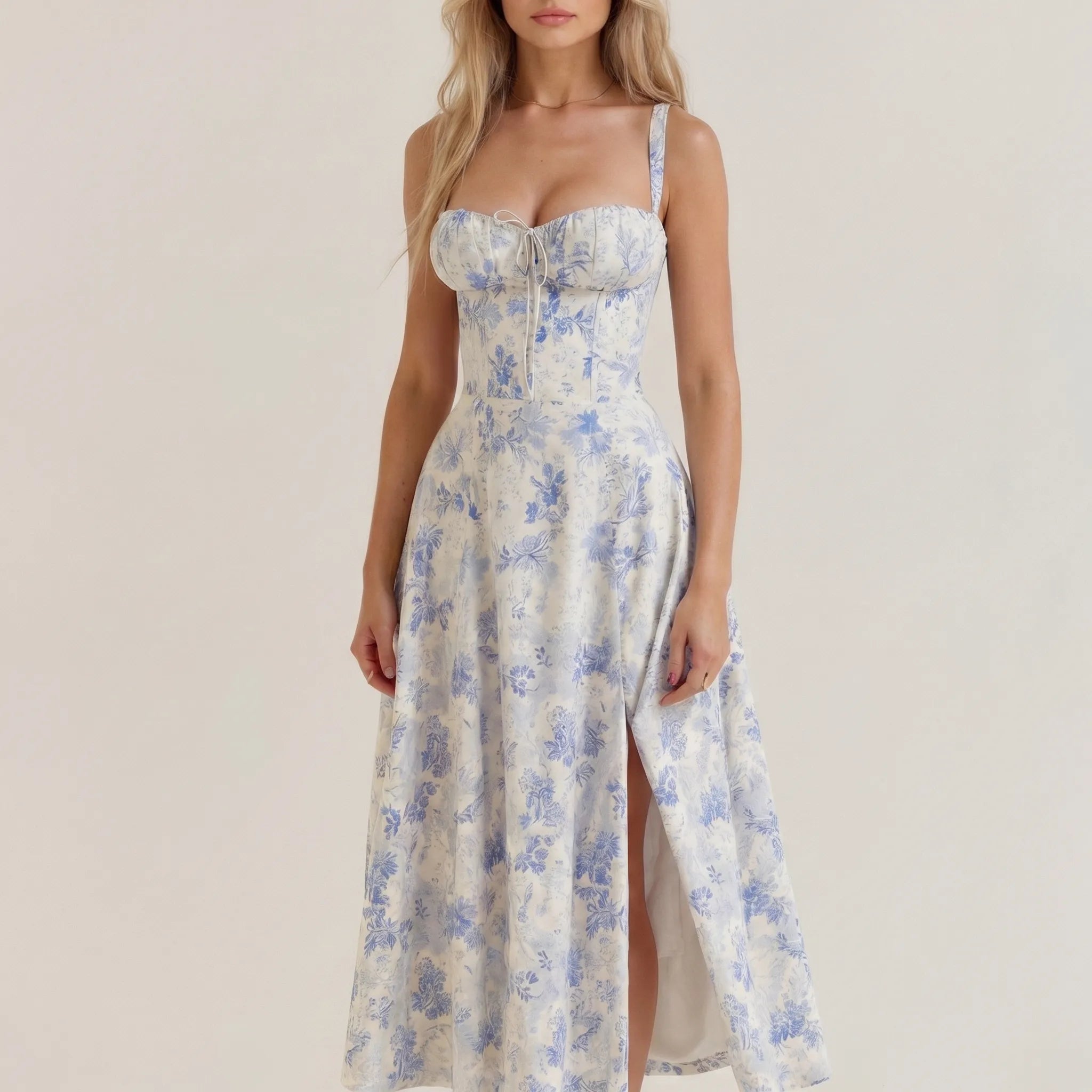 Women’s Floral Corset Midi Dress