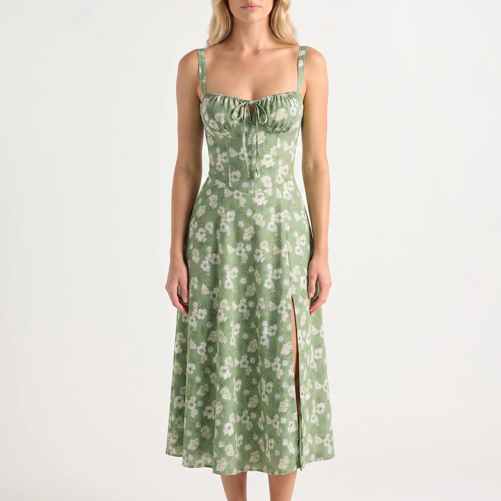 Women’s Floral Corset Midi Dress