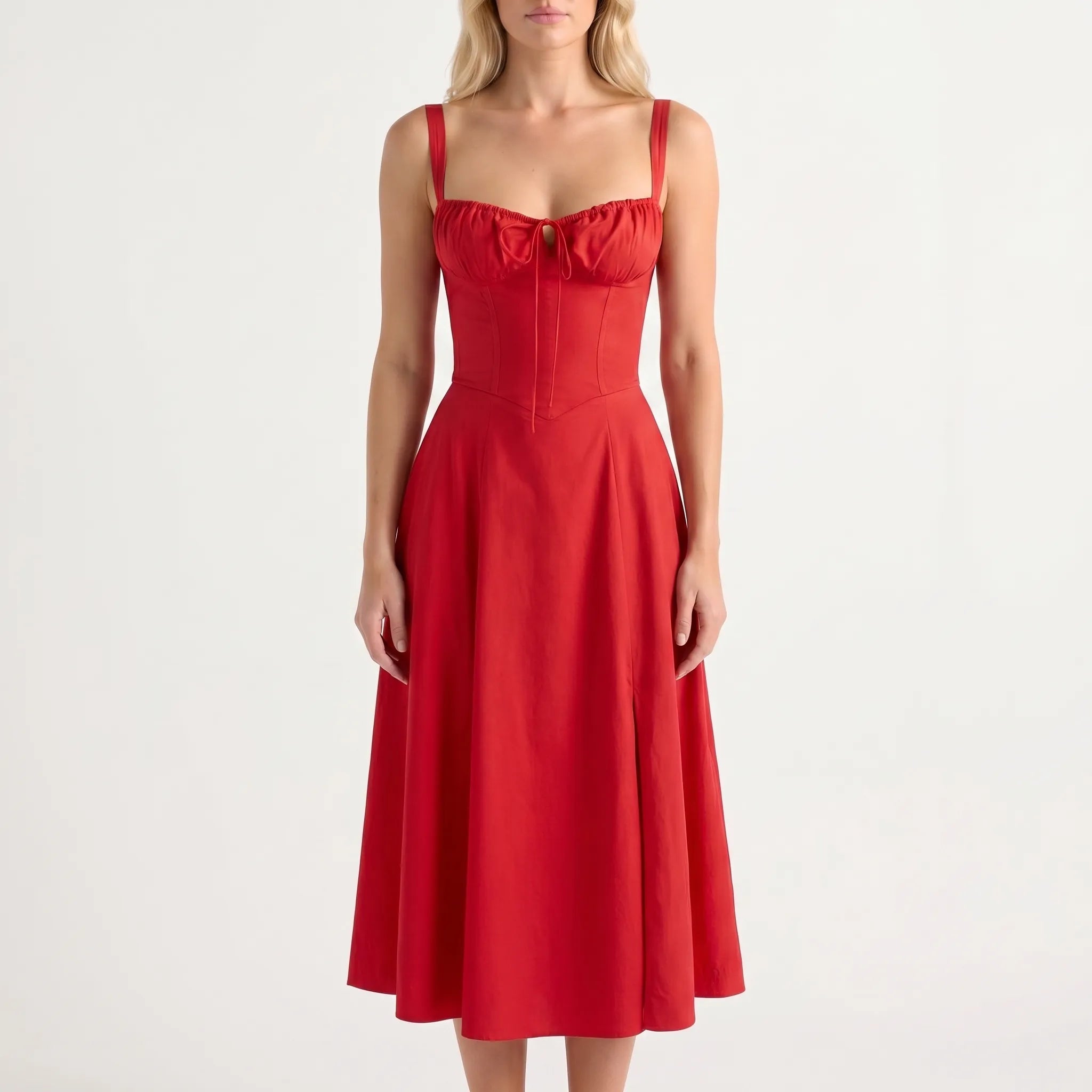 Women’s Floral Corset Midi Dress