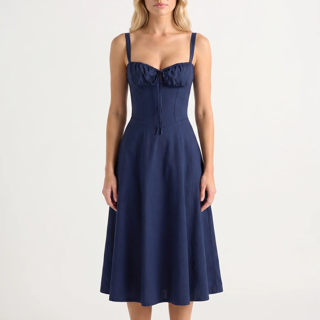 Women’s Floral Corset Midi Dress