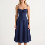 Women’s Floral Corset Midi Dress