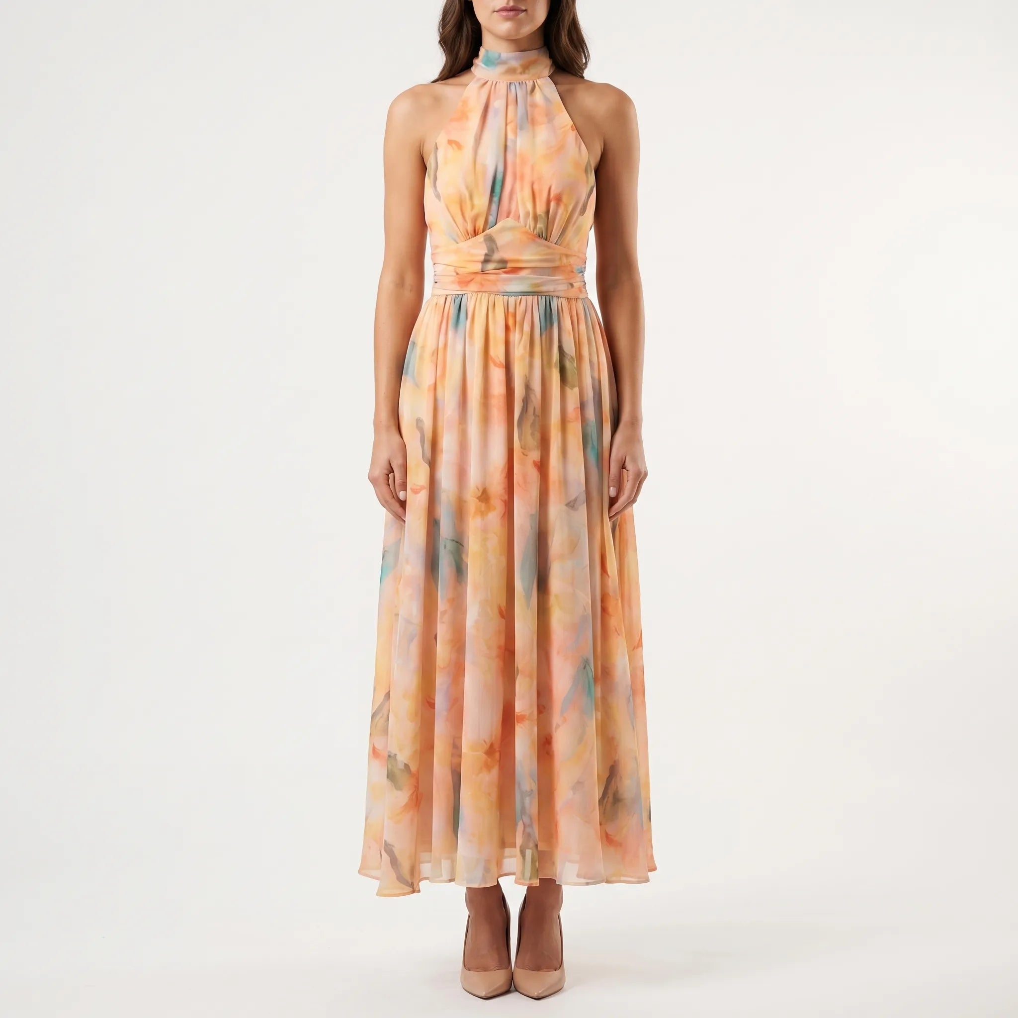 Women’s Floral Halter Maxi Dress