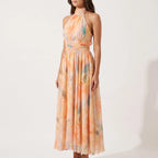 Women’s Floral Halter Maxi Dress