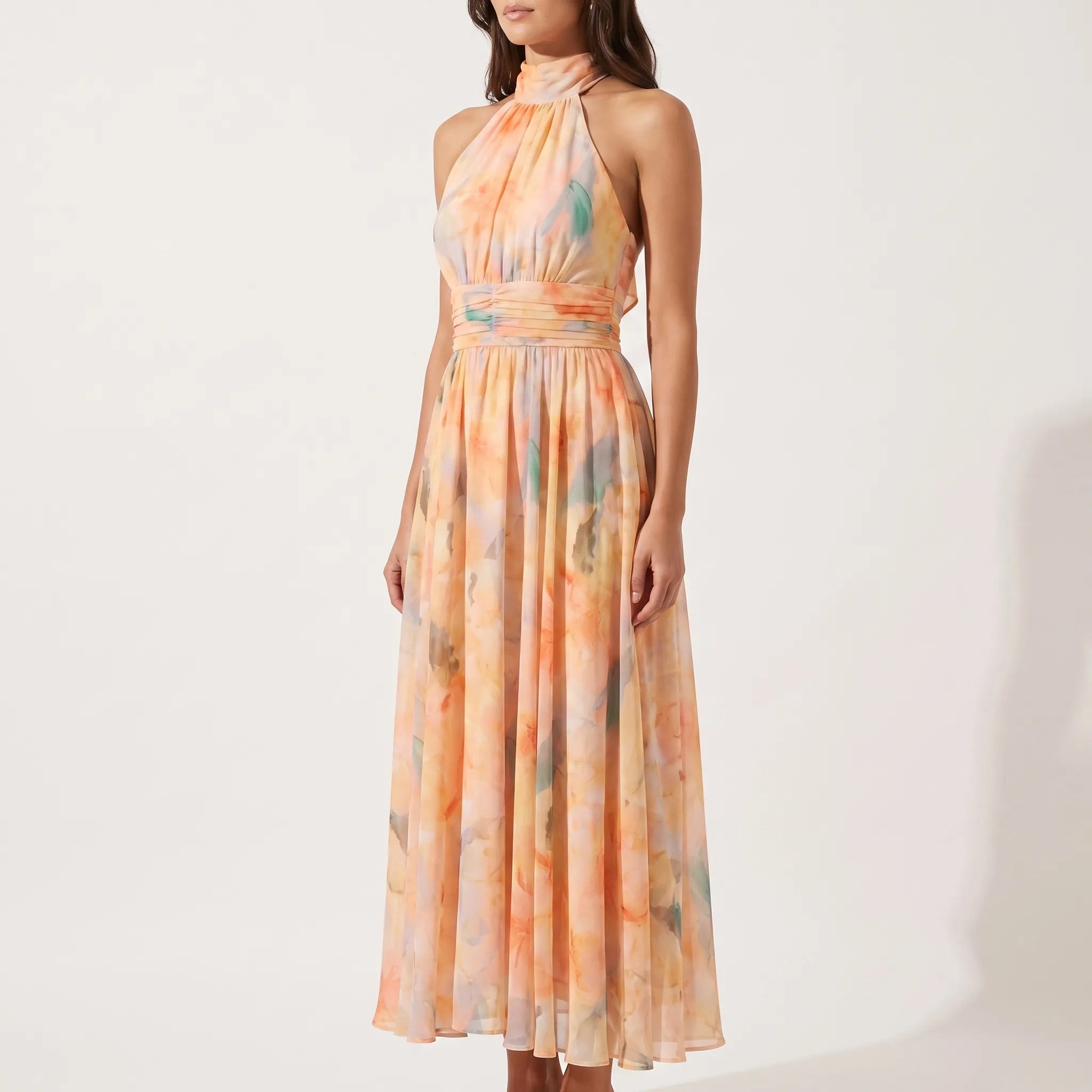 Women’s Floral Halter Maxi Dress