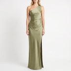 Women’s One Shoulder Ruched Maxi Dress