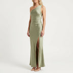 Women’s One Shoulder Ruched Maxi Dress