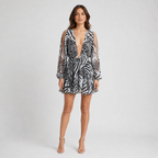 Women’s V Neck Ruffle Mini Dress