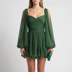 Women’s V Neck Ruffle Mini Dress