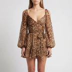 Women’s V Neck Ruffle Mini Dress