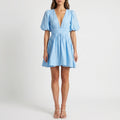 Women’s Puff Sleeve V Neck Mini Dress