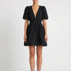 Women’s Puff Sleeve V Neck Mini Dress