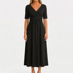Women’s V Neck Wrap Midi Dress