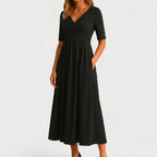 Women’s V Neck Wrap Midi Dress