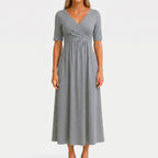 Women’s V Neck Wrap Midi Dress