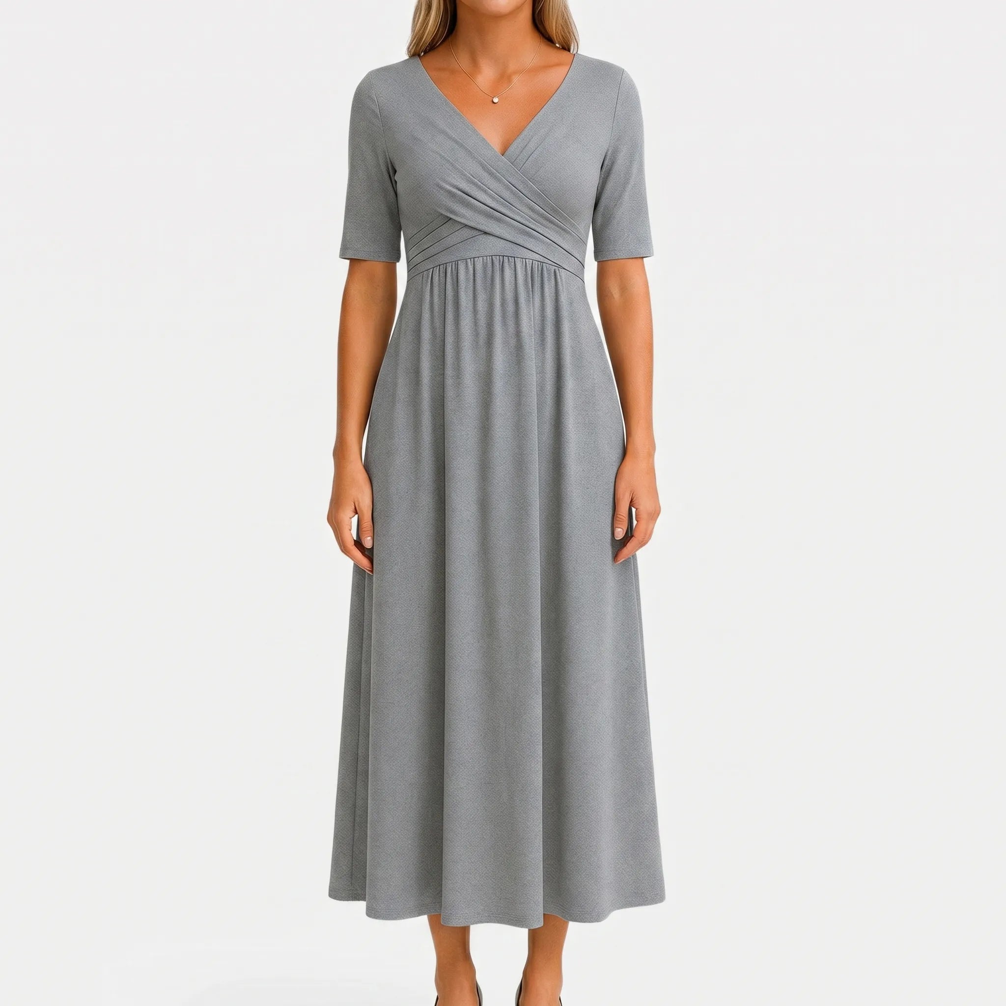 Women’s V Neck Wrap Midi Dress