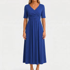 Women’s V Neck Wrap Midi Dress