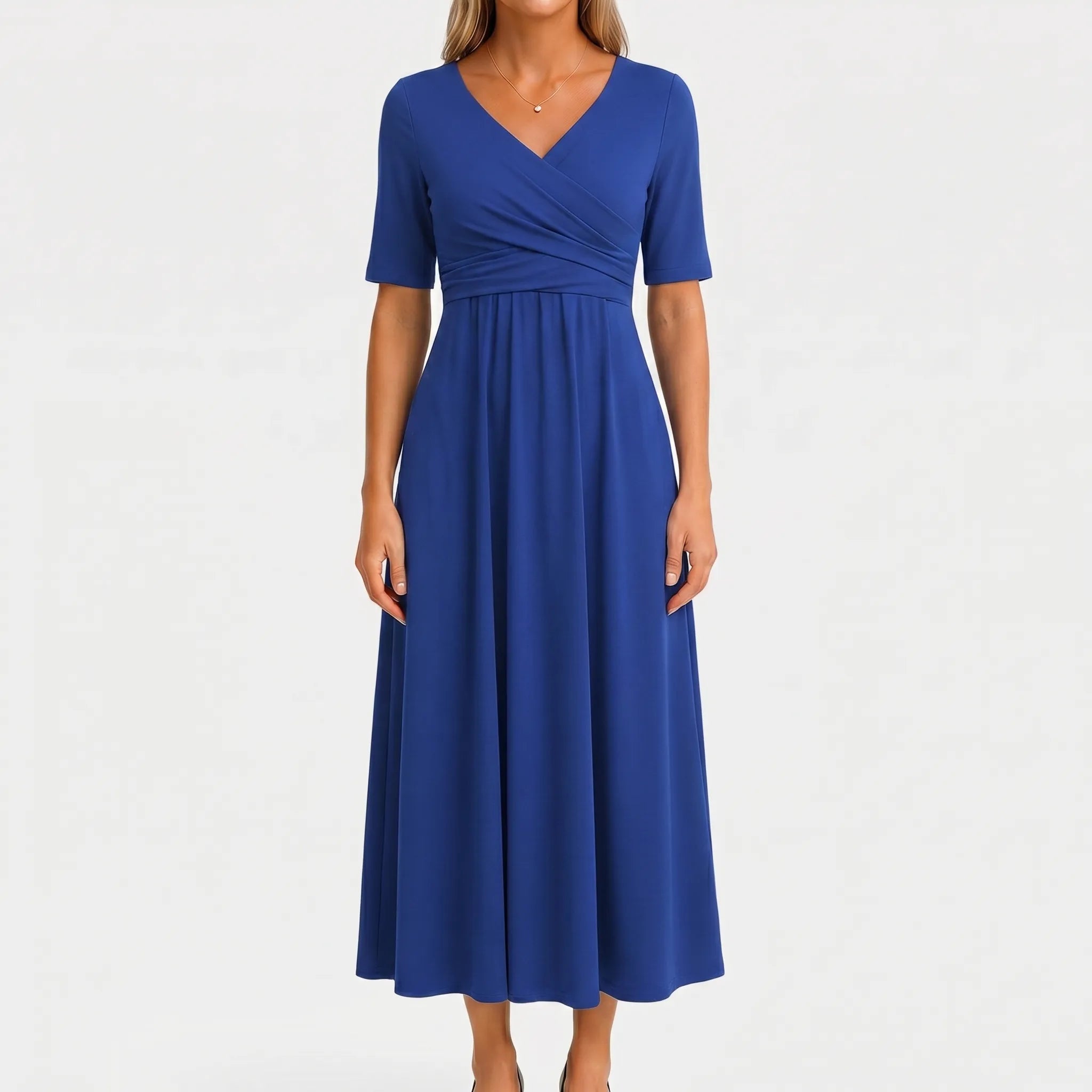 Women’s V Neck Wrap Midi Dress