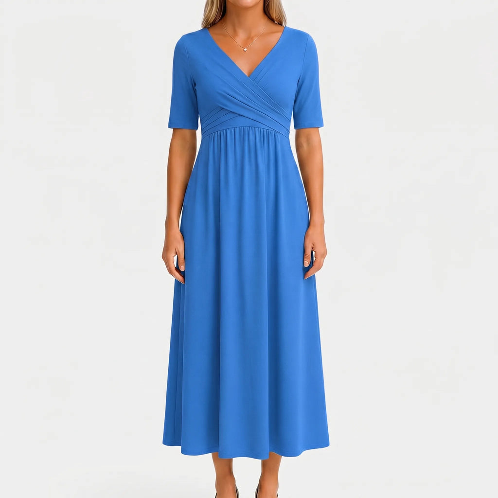Women’s V Neck Wrap Midi Dress