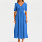 Women’s V Neck Wrap Midi Dress