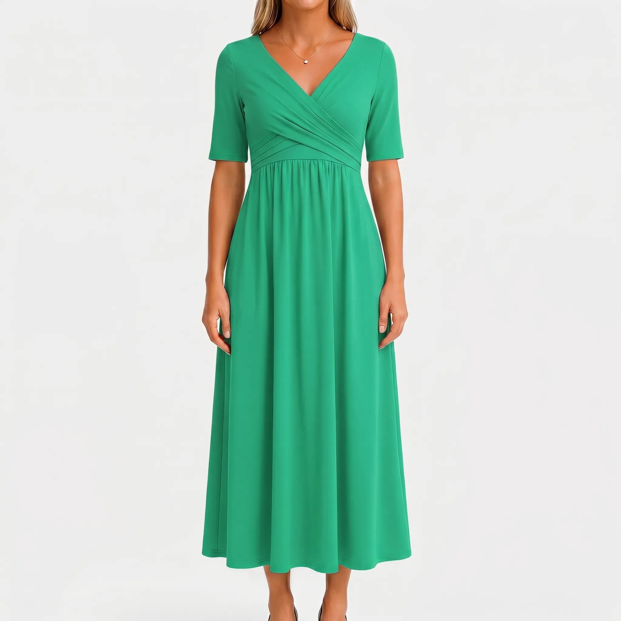 Women’s V Neck Wrap Midi Dress