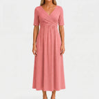 Women’s V Neck Wrap Midi Dress
