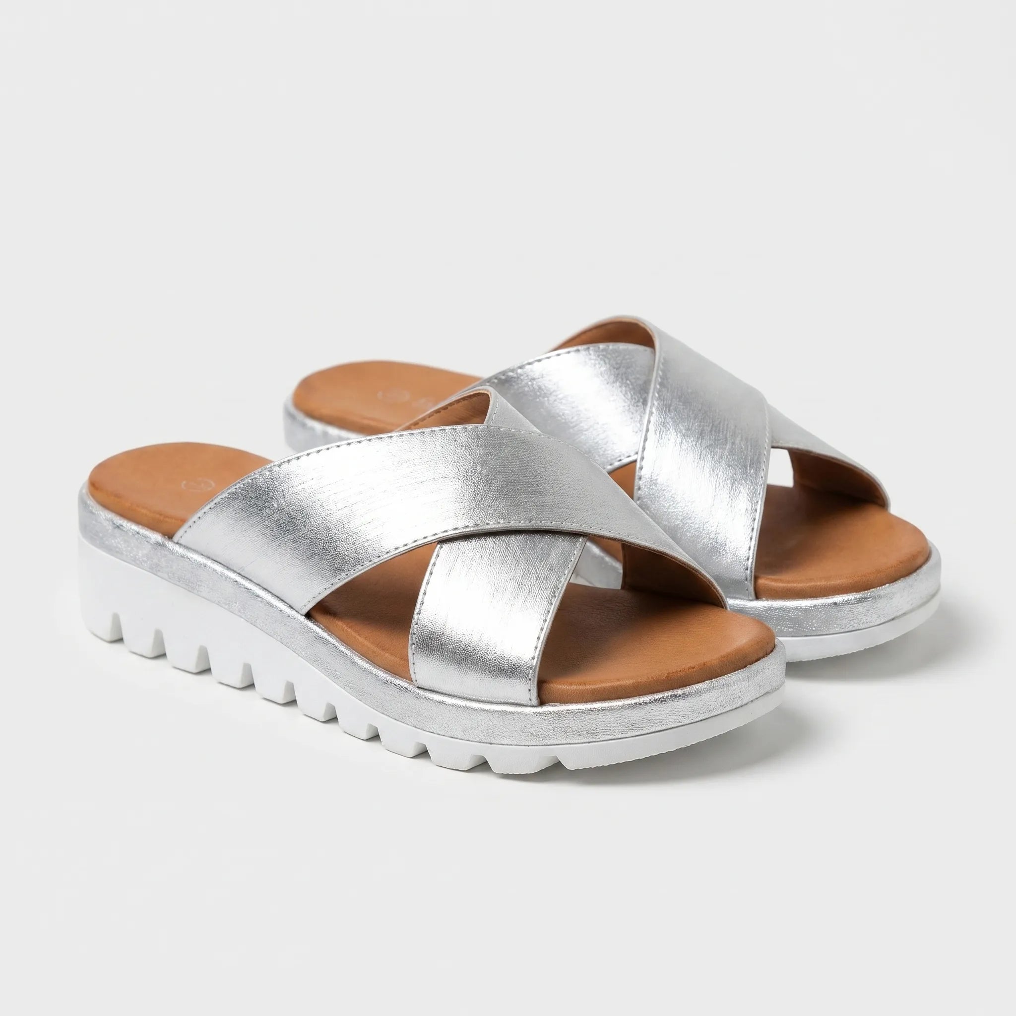 Women's Crossover Platform Slide Sandals