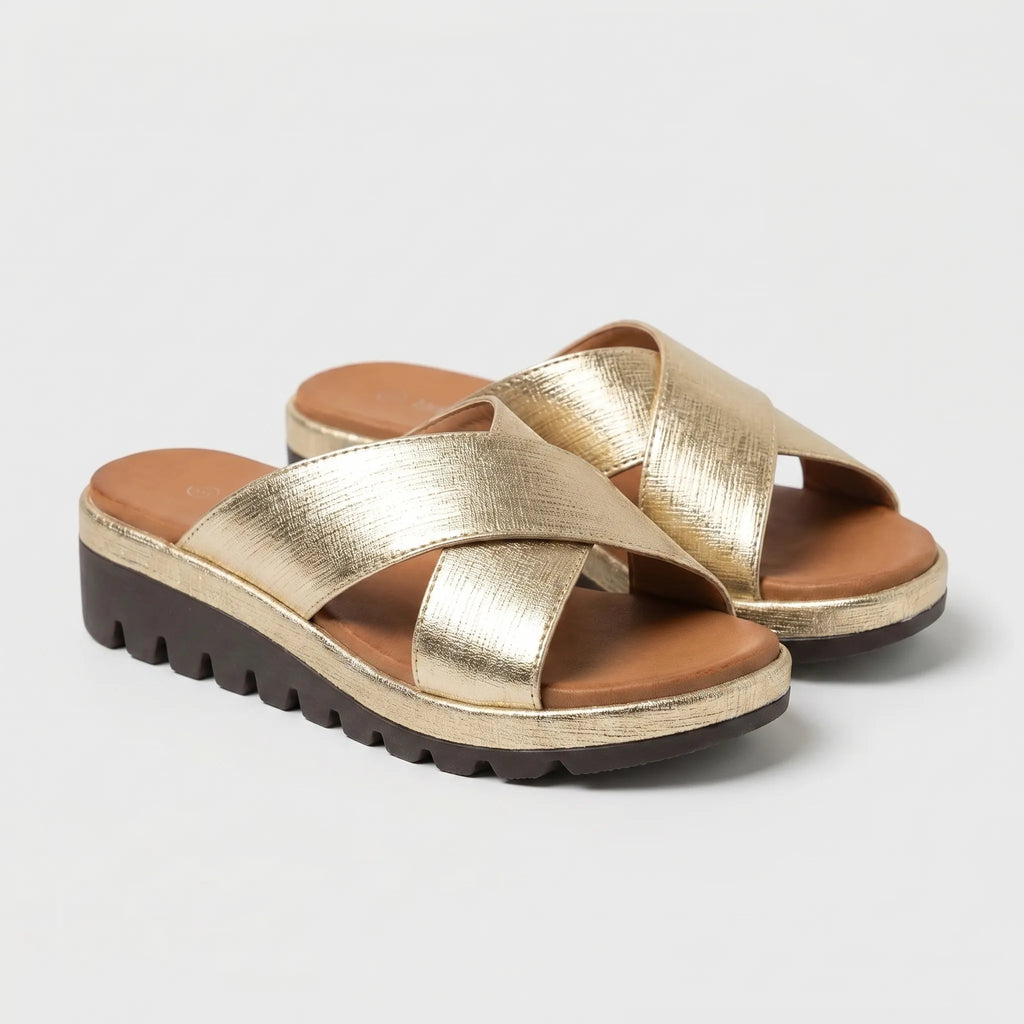 Women's Crossover Platform Slide Sandals
