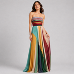 Women’s Strapless Pleated Maxi Dress