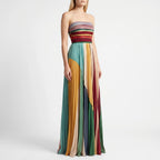 Women’s Strapless Pleated Maxi Dress