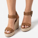 Women's Espadrille Wedge Sandals with Ankle Strap