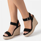 Women's Espadrille Wedge Sandals with Ankle Strap