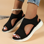 Women's Knit Walking Sandals with Cushioned Sole