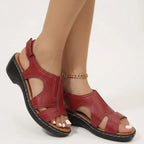 Women's Cutout Platform Sandals with Ankle Strap