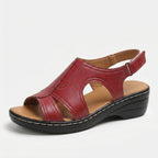 Women's Cutout Platform Sandals with Ankle Strap
