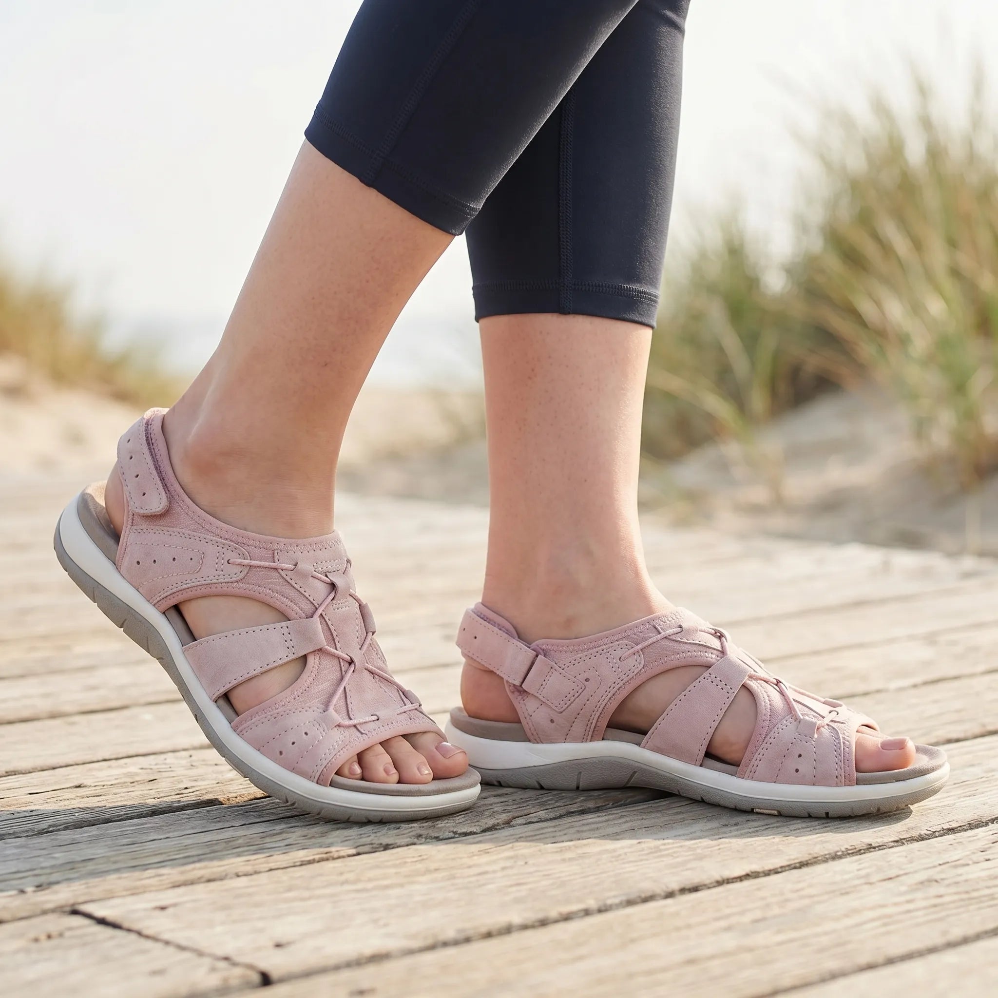 Women's Sport Walking Sandals with Hook and Loop Strap