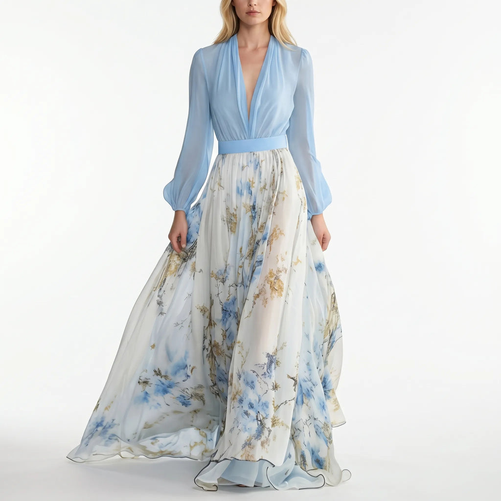 Women’s Floral Long Sleeve Maxi Dress