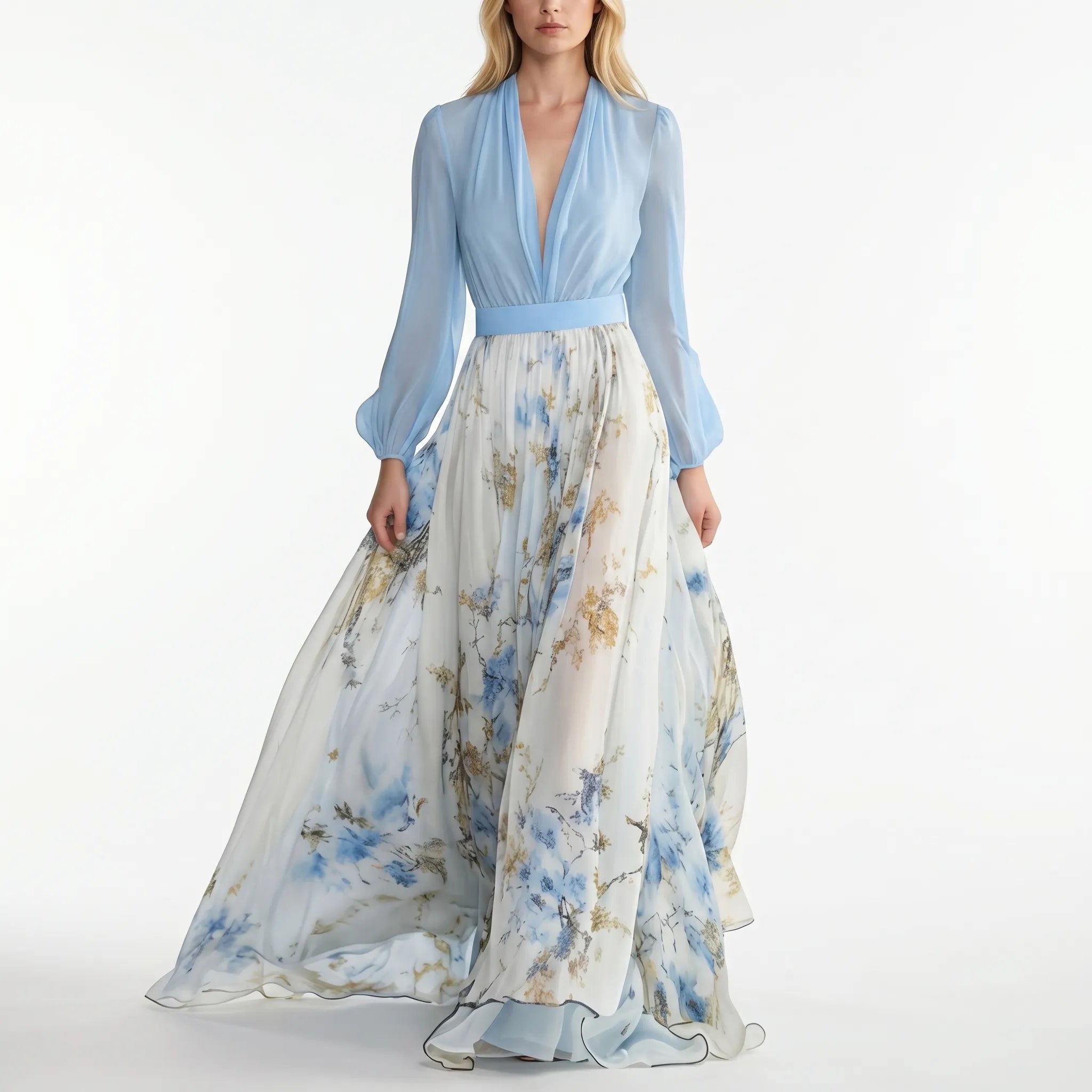 Women’s Floral Long Sleeve Maxi Dress