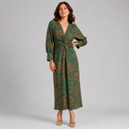 Women’s Printed Twist Waist Maxi Dress