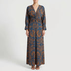 Women’s Printed Twist Waist Maxi Dress