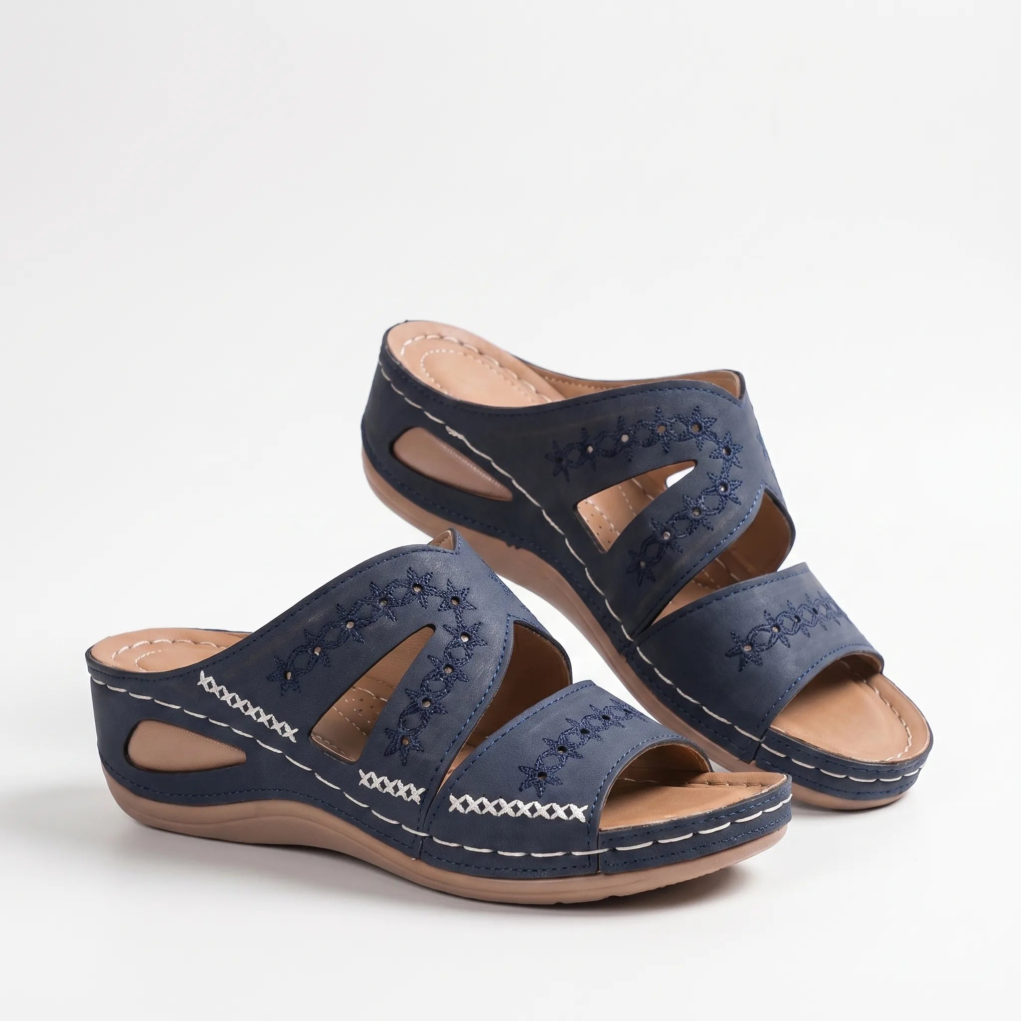 Women's Cutout Wedge Slide Sandals