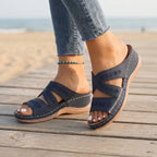 Women's Cutout Wedge Slide Sandals