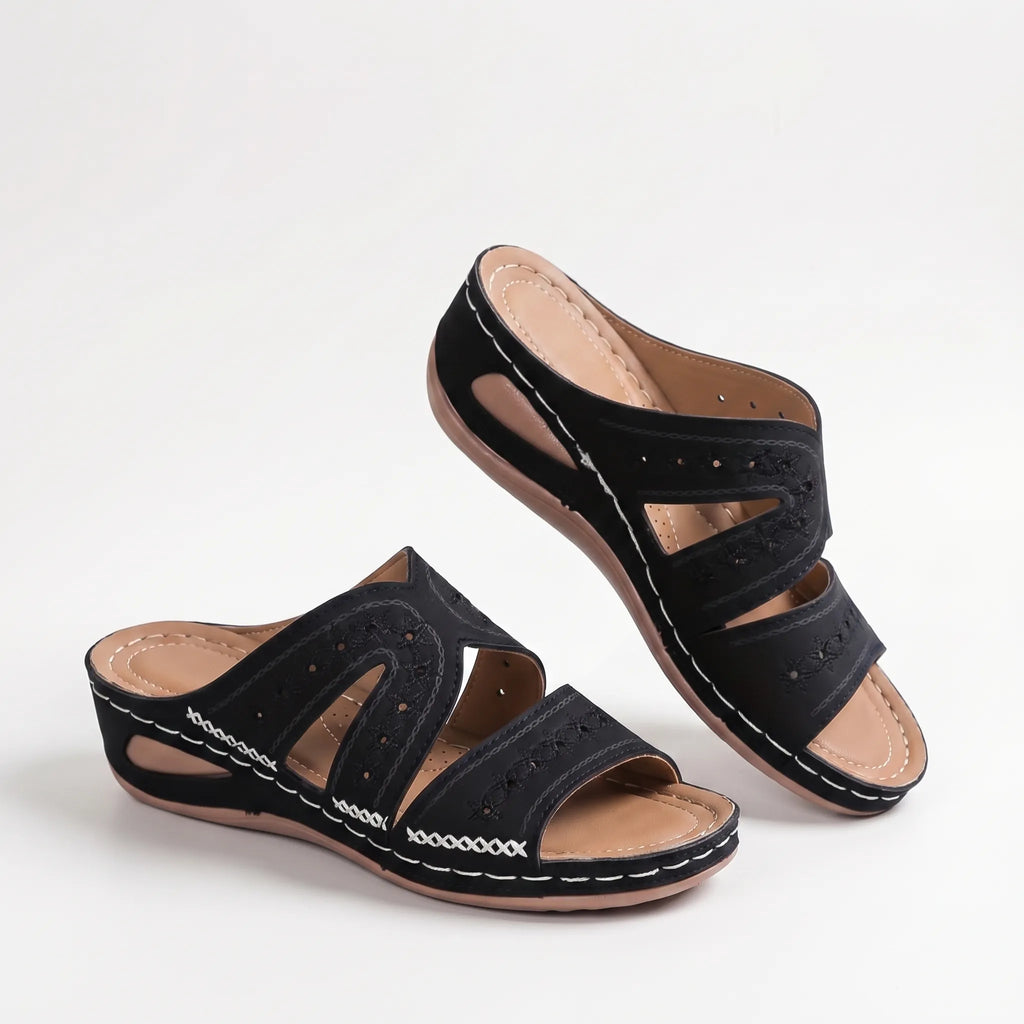 Women's Cutout Wedge Slide Sandals