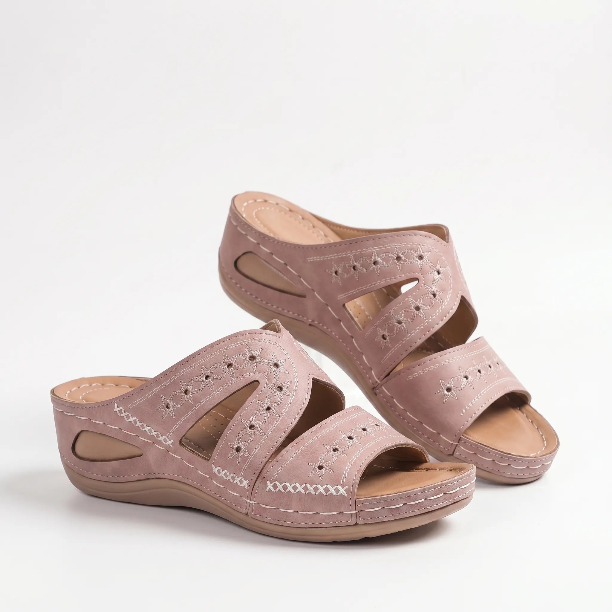 Women's Cutout Wedge Slide Sandals