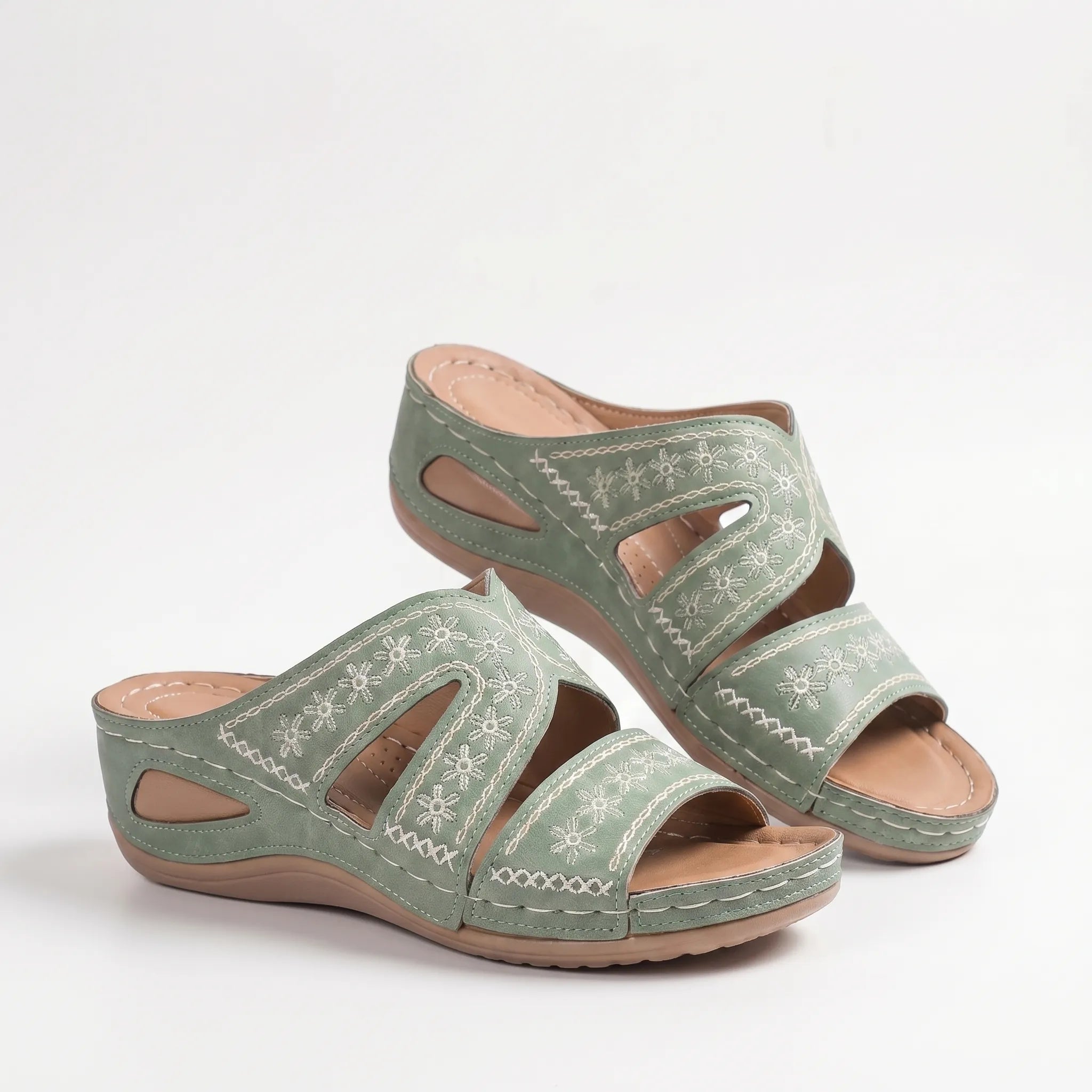 Women's Cutout Wedge Slide Sandals