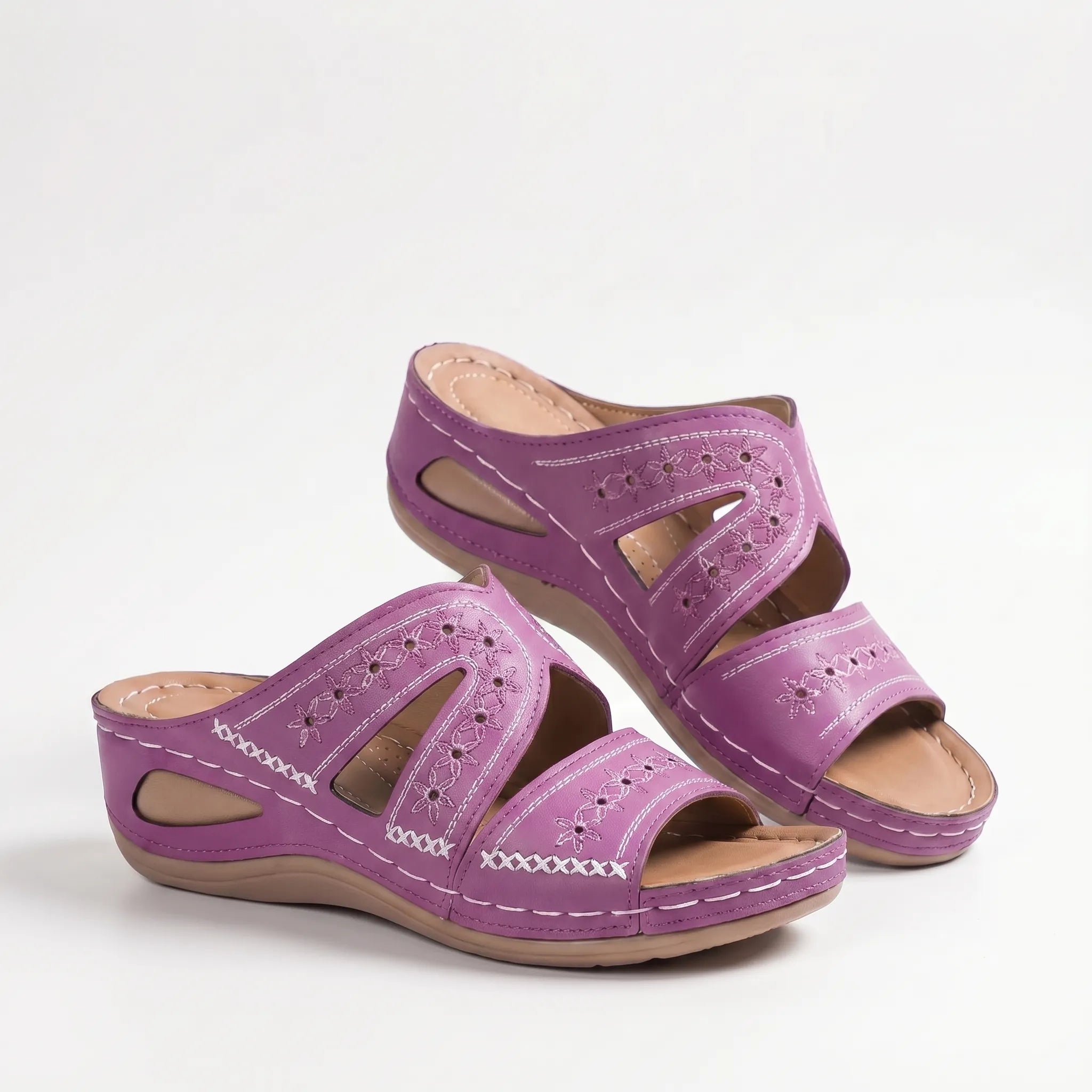 Women's Cutout Wedge Slide Sandals